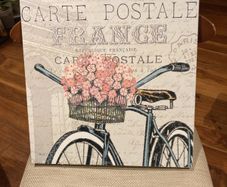 Shabby Chic Wall Painting- Paris Ride Art Print and FREE table mats