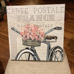 Shabby Chic Wall Painting- Paris Ride Art Print and FREE table mats