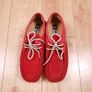 Susst Bright Red Suede Moccasin Loafers Wallabee Lace-up Shoes 7UK/41EU Image 5