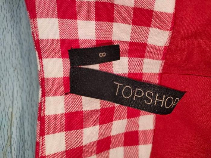 Cute Red and White Gingham check blazer size 8