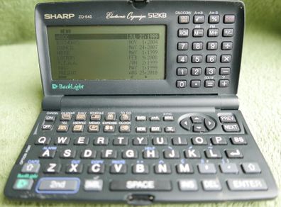 Vintage Sharp ZQ-640 Electronic Organizer 212 KB RAM Pocket Computer 80er 90er Vintage