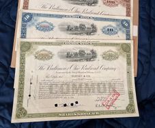 Vintage USA Railroad Shares certificates - see description