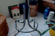 antique industrial stool wood seat metal legs strong sturdy
