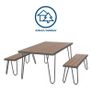Outdoor Dining Set Paulette Charcoal Frame 5ft Garden Dining Table and 2 Benches 88192CNOEUK by Novogratz Image 3