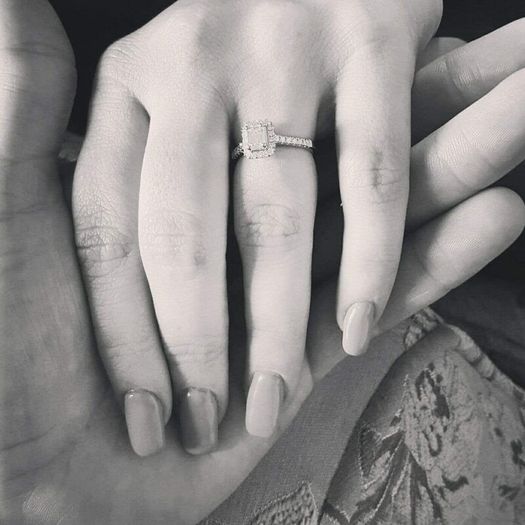 Engagement ring and wedding band