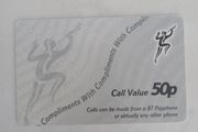 call card 50p complimentary