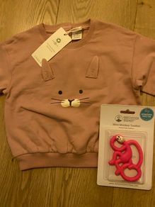 Lindex jumper and monkey teether and MAM soothers