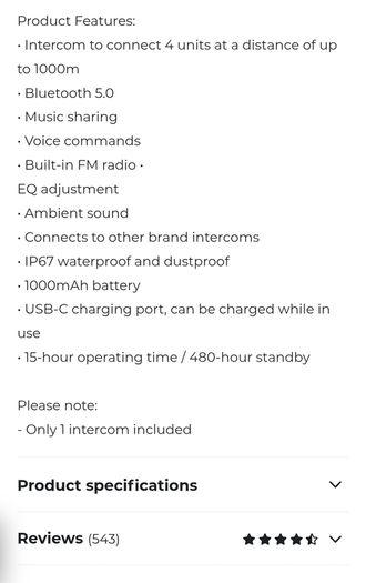 Snell Motorbike Intercom