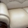 3 Piece Leather Sofa Suite Carved Wood Frame Ornate Italian Style Image 2