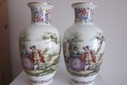 Pair of Vases of the  Fragonard Courting Couple