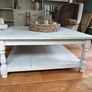 Solid pine painted large square coffee table Image 3