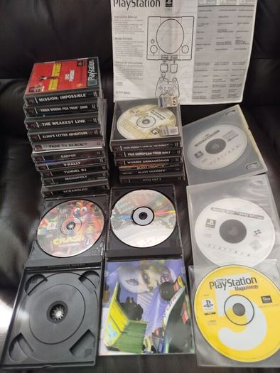 Large PS1 Retro Game Bundle - CIB Titles, Crash Bandicoot, Duke Nukem, Manual + Extras