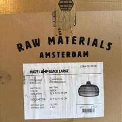 Raw Materials Maze Lamp Large Black Brand New