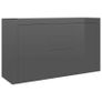 Sideboard High Gloss Grey 120x36x69 cm Chipboard Image 2