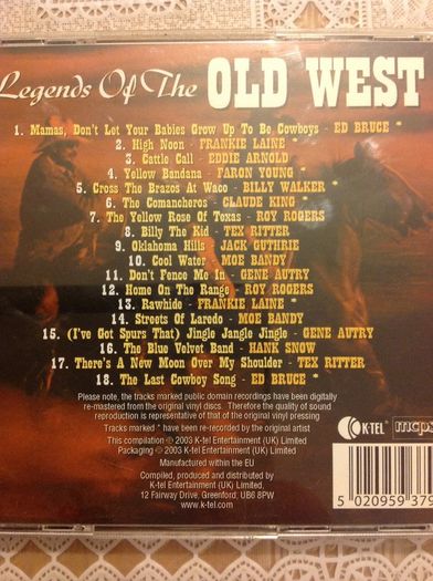 Legends of the Old West. CD.