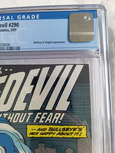 Daredevil Bullseye Issue 290 CBCS / CGC 8.5 Certified Graded Comic Framed  DC Marvel