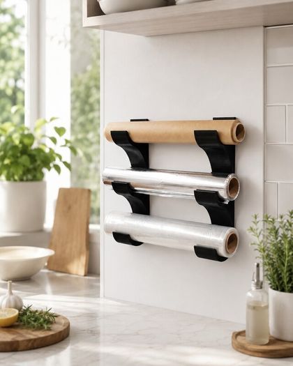 Wall-Mounted Kitchen Roll Organiser 3 Roll Holder