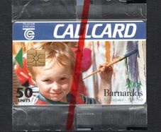 1995 Ireland 50 unit 150th anniversary of the birth of the Barnardos Children's Charity founder, Dr. Thomas Barnardo (Gemplus GEM1) Call Card New in Packaging