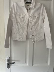 denim jacket white size 10