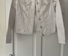 denim jacket white size 10