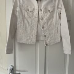 denim jacket white size 10
