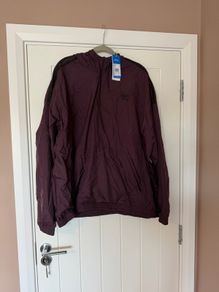 Adidas Originals 3/4 Zip Shell Top - Burgundy/Black