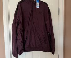 Adidas Originals 3/4 Zip Shell Top - Burgundy/Black
