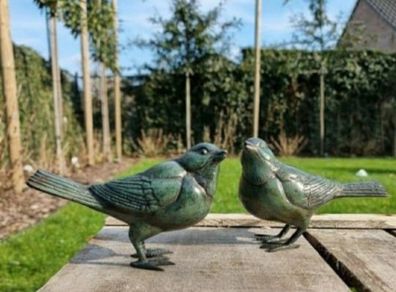Birds x 2 - Patinated Bronze