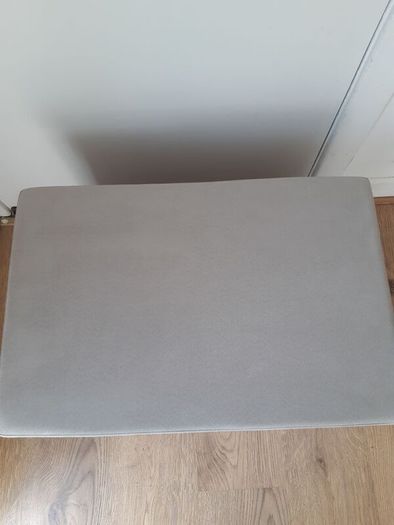 Velvet Grey Ottoman / Storage Box