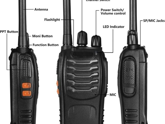 10pcs Two-Way Radio Walkie Talkies-Long Range Walkie Talkie 16CH Single Band LED Light Voice Prompt with Original Earpieces for Field Survival Biking and Hiking (FREE POSTAGE)