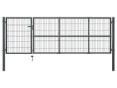 Garden Gate with Posts Steel 350x100 cm Anthracite