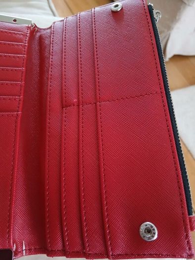 Red Faux Crocodile Skin Purse