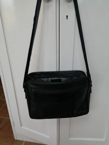 David William Black Leather Computer Bag
