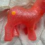 1984 Hasbro G1 Vintage My Little Pony Sunspot Sparkle Orange Glitter Pink Used PLease look at the pictures Image 4