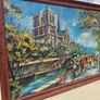 Vintage oil painting Paris Notre Dame Cathedral Image 2
