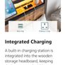 King Size Bed Frame with Wood Headboard Storage, Black Charging Station, LED Lights, Ergonomic 95-degree Headboard Angle, Heavy Duty Metal Slats,No Box Spring Needed,Easy Assembly Image 8