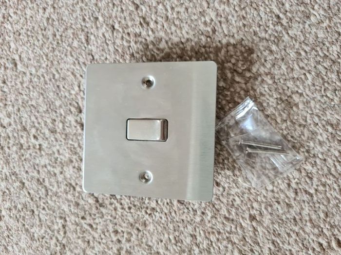 Low Profile Brushed Chrome 1 Gang 2 Way Light Switch