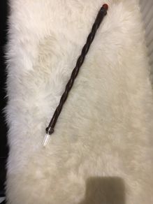 Twisted Spiral Wood Wand with Powerful Quartz Crystal Point & Agate Crystal Ball