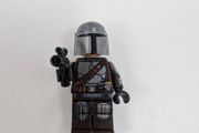 100% Lego LEGO Star Wars Mandalorian with Blaster, Jet Pack, Helmet, &amp; Silver Beskar Armor