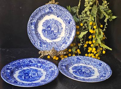 Antique George Jones & Sons "Abbey" 1790 Luncheon Plates x 3