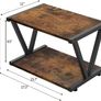 Retro Desktop Printer Stand 2 Tier Under Desk Wood Printer Shelf Rustic Industrial Farmhouse Wood Storage Book Shelf Table Organizer for Home Office Stylish Sturdy Image 3