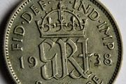1938 Silver Sixpence lucky coin 6d