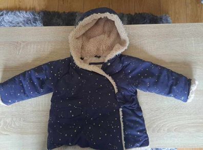 Zara baby Girl Navy golden stars winter coat age 12/18 months 86 cm Perfect condition Postage included