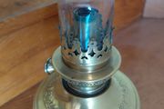 Antique French brass oil lamp works