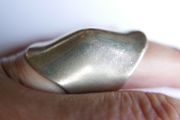 Vintage Sterling Silver 925 hallmarked Domed Ring,  Abstract Mid-Century Style, Size N1/2 - 13,3g