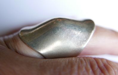Vintage Sterling Silver 925 hallmarked Domed Ring,  Abstract Mid-Century Style, Size N1/2 - 13,3g