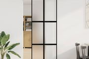 Sliding Door with Hardware Set 76x205 cm Tempered Glass&amp;Aluminium