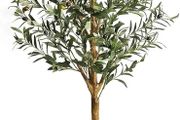 5FT Artificial Olive Tree, 150cm Large Tall Fake Plants, Artificial Olive Plants with Lifelike Leaves, Wood Trunk, Fruits, Suitable for Indoor Outdoor Living Room Garden Decor