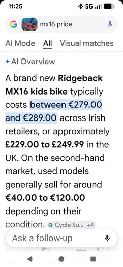 Ridgeback MX16 kids bike