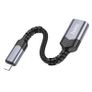 Hoco UA24 Braided iP Male to USB Female 2.0 Converter Metal Grey Image 2